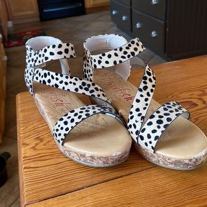 Blowfish Malibu kids animal print wedges- little girls size 2